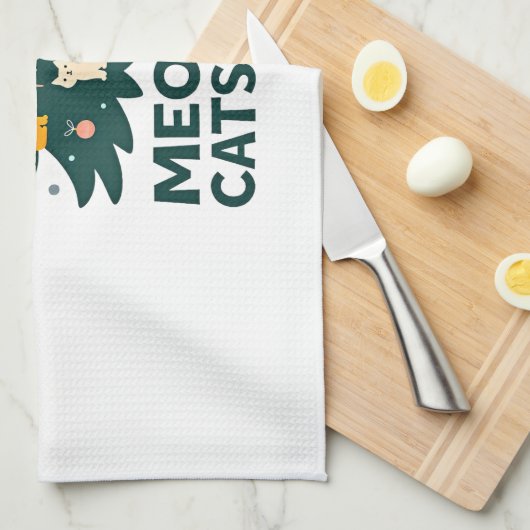 Meowy Catmas Cat Christmas Tree Xmas Funny Santa C Geschirrtuch (Viertel Falte)