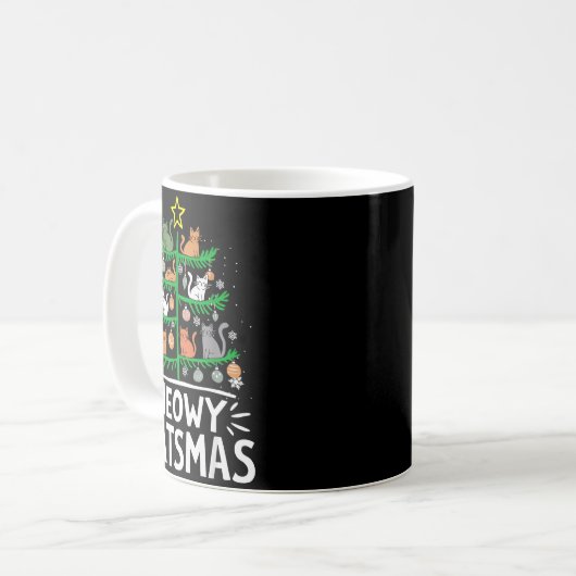 Meowy Catmas Cat Christmas Tree Xmas Funny Santa C Kaffeetasse (Vorderseite Links)