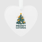 Meowy Catmas Cat Christmas Tree Xmas Funny Santa C Ornament (Vorderseite)