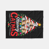 Meowy Catmas Cat Christmas Tree Xmas Girls Boys Fu Fleecedecke (Vorderseite (Horizontal))