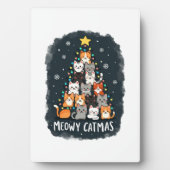 Meowy Catmas Cat Christmas Tree Xmas Girls Boys Fu Fotoplatte (Vorderseite)