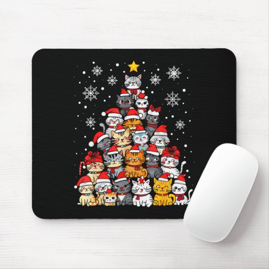 Meowy Catmas Cat Christmas Tree Xmas Girls Boys Fu Mousepad (Mit Mouse)