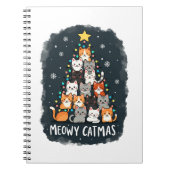 Meowy Catmas Cat Christmas Tree Xmas Girls Boys Fu Notizblock (Vorderseite)