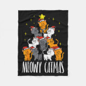 Meowy Catmas Cat Christmas Tree Xmas Pajamas Pjs W Fleecedecke (Vorderseite)