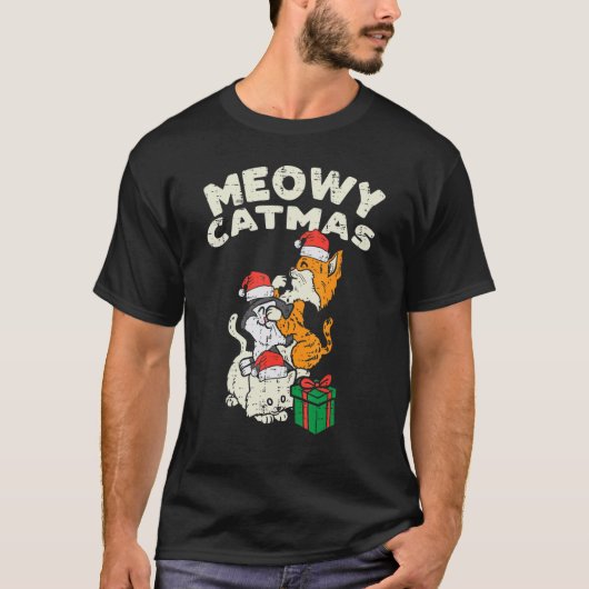 Meowy Catmas Cat Kitten Christmas Xmas Women T-Shirt (Vorderseite)
