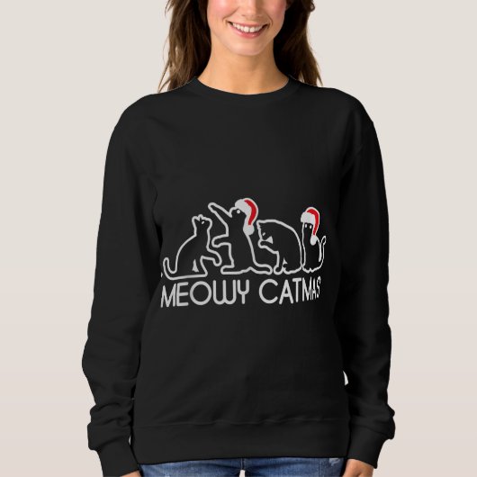 Meowy Catmas Cat Lover Xmas Sweatshirt (Vorderseite)