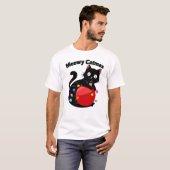 Meowy Catmas - Cat with Christmas ornament T-Shirt (Vorne ganz)