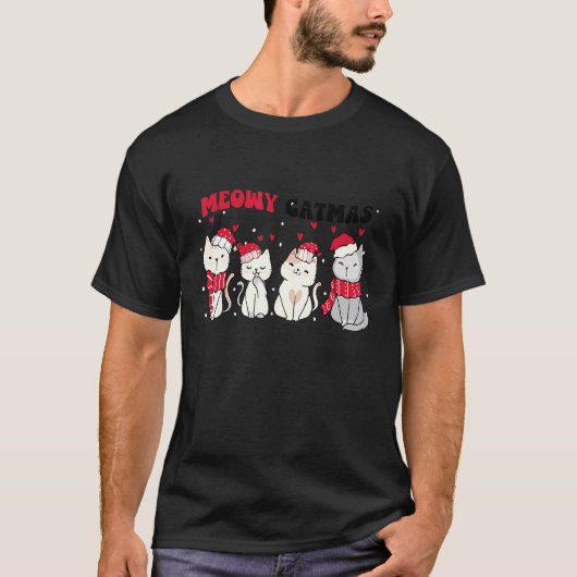 Meowy Catmas Christmas Cat Cat Xmas Tees (Vorderseite)
