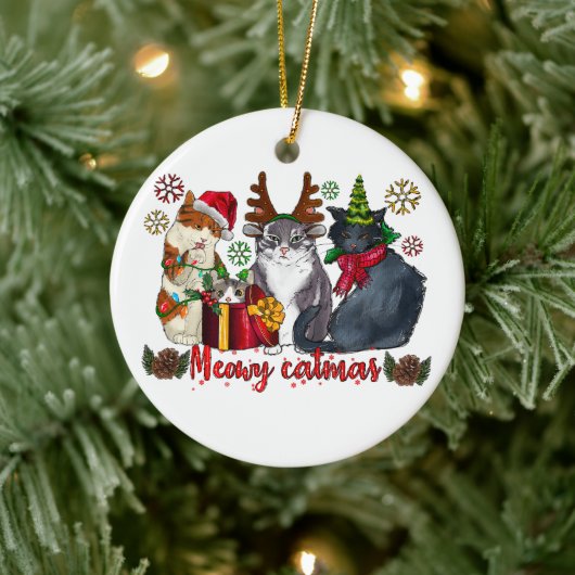MEOWY CATMAS CHRISTMAS ORNANATION KERAMIK ORNAMENT (Baum)