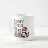 Meowy Catmas Cute Christmas Cats – Funny Holiday Kaffeetasse (Vorderseite Links)