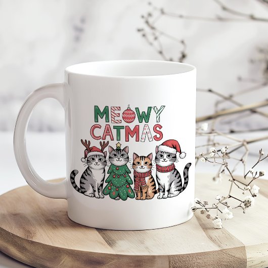 Meowy Catmas Cute Christmas Cats – Funny Holiday Kaffeetasse