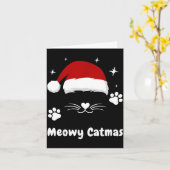 Meowy Catmas Cute Kitten Cats Santa Hat Christmas Karte (Gelbe Blume)