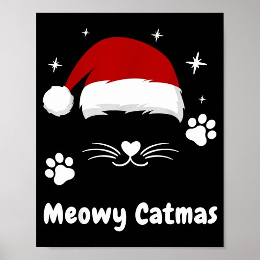 Meowy Catmas Cute Kitten Cats Santa Hat Christmas  Poster (Vorne)