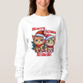 Meowy Catmas, Funny Cat Weihnachten Sweatshirt (Vorderseite)