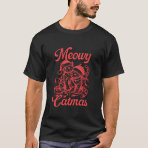 Meowy Catmas Funny Holiday Cat Weihnachten Niedlic T-Shirt