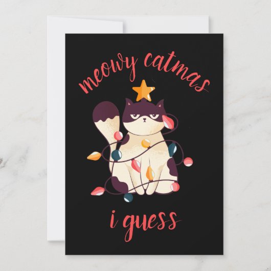 Meowy Catmas Funny Sarcastic Cat Lover Weihnachten (Vorderseite)