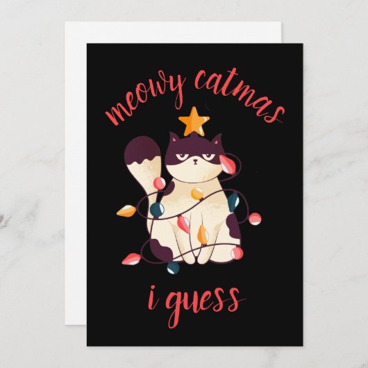 Meowy Catmas Funny Sarcastic Cat Lover Weihnachten (Vorne/Hinten)