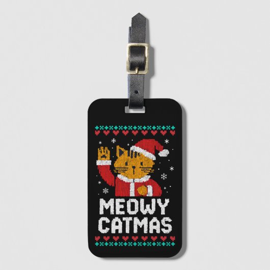 Meowy Catmas Gepäckanhänger (Vorderseite Vertikal)