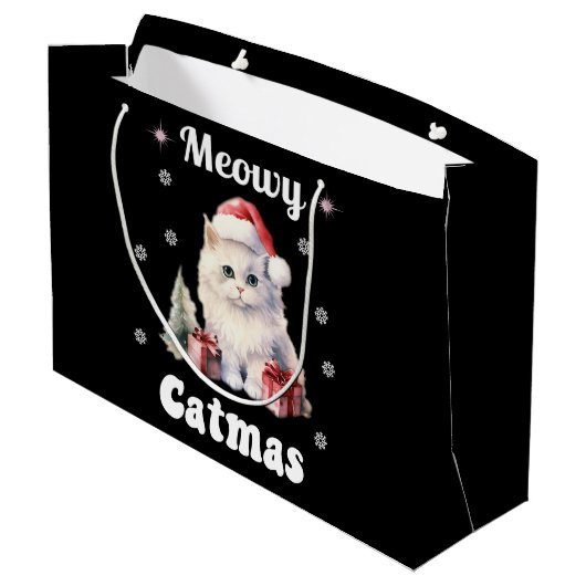 Meowy Catmas Große Geschenktüte (Rückseite Schrägansicht)