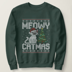 Meowy Catmas - Hässlicher Weihnachtsmann-Kater  Sweatshirt