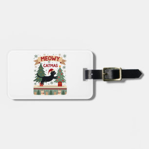 Meowy Catmas, hässlicher Weihnachtspullover, Katze Gepäckanhänger