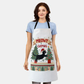 Meowy Catmas, hässlicher Weihnachtspullover, Katze Schürze (Getragen)