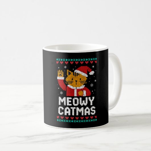 Meowy Catmas Kaffeetasse (VorderseiteRechts)