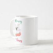 Meowy Catmas, Katze frohe Weihnachten Kaffeetasse (Vorderseite Links)