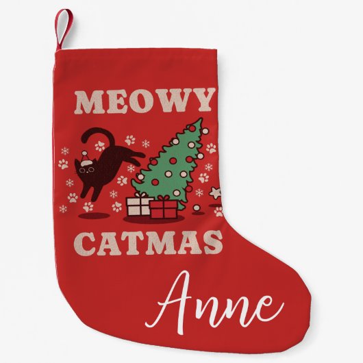 Meowy Catmas Kleiner Weihnachtsstrumpf (Vorderseite)