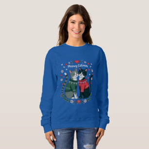 Meowy Catmas: Liebenswürdig Cat Pärchen Christmas Sweatshirt