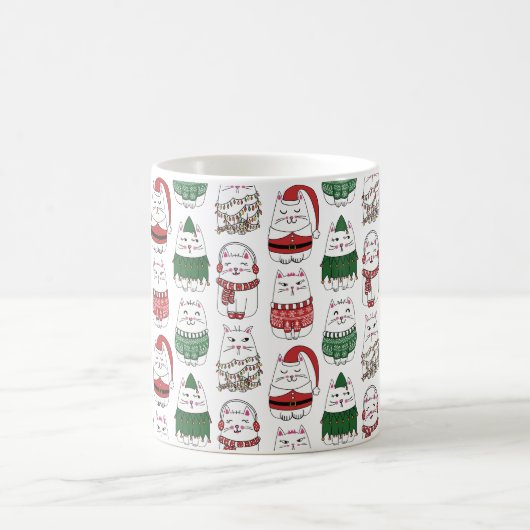 Meowy Catmas lustige und Niedliche Weihnachtskatze Kaffeetasse (Mittel)