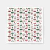 Meowy Catmas lustige und Niedliche Weihnachtskatze Serviette (Vorderseite)