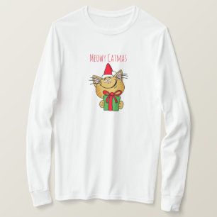 Meowy Catmas Lustiges Katzen T-Shirt