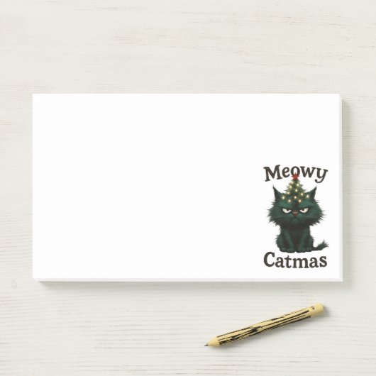 Meowy Catmas Moody cat Post-it Klebezettel (Auf Schreibtisch)