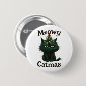 Meowy Catmas Moody Katze Button (Vorne & Hinten)