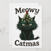 Meowy Catmas Moody Katze Einladung (Vorne/Hinten)