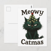 Meowy Catmas Moody Katze Postkarte (Vorne/Hinten)
