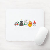 Meowy Catmas Niedlich Kitten Weihnachtsmannmütze W Mousepad (Mit Mouse)