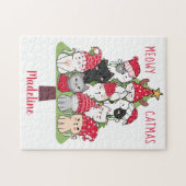 Meowy Catmas Niedliche Katze Weihnachtsbaum  Puzzle (Horizontal)