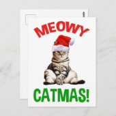 Meowy Catmas! Postkarte (Vorne/Hinten)