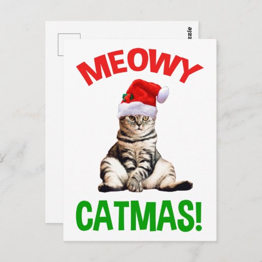 Meowy Catmas! Postkarte (Vorne/Hinten)