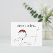 Meowy Catmas Postkarte (Stehend Vorderseite)