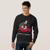 Meowy Catmas Red Truck Cat Christmas Pajama Sweatshirt (Vorne ganz)