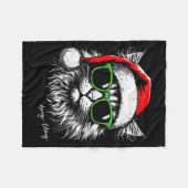 Meowy Catmas Santa Hat Cute Cat Christmas Pajamas Fleecedecke (Vorderseite (Horizontal))