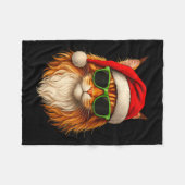 Meowy Catmas Santa Hat Maine Coon Cat Christmas Pa Fleecedecke (Vorderseite (Horizontal))