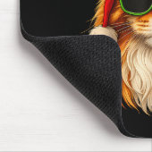 Meowy Catmas Santa Hat Maine Coon Cat Christmas Pa Mousepad (Ecke)