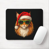 Meowy Catmas Santa Hat Maine Coon Cat Christmas Pa Mousepad (Mit Mouse)