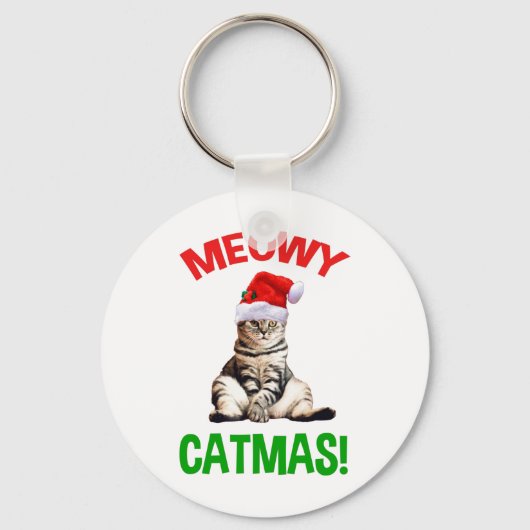 Meowy Catmas! Schlüsselanhänger (Vorderseite)