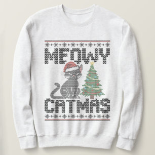 Meowy Catmas - Süße voll Katzen hässliche Weihnach Sweatshirt