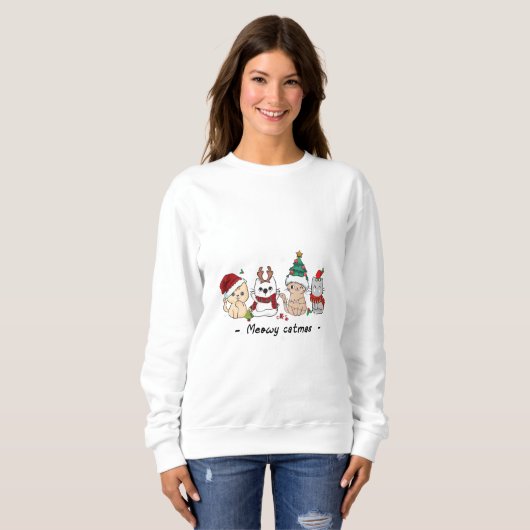 Meowy Catmas Sweatshirt (Vorne ganz)